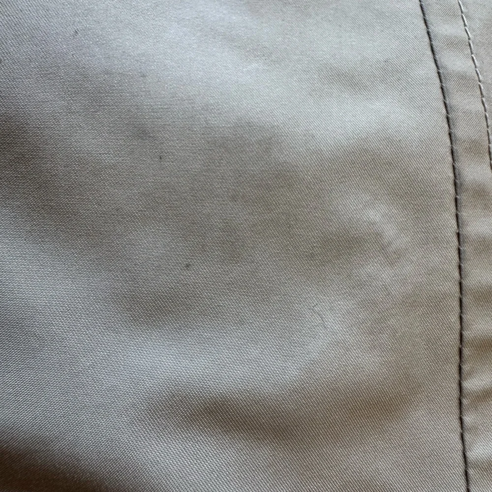 LL Bean Jacket Womens L Beige Trench Hooded Zip Pocket Snap Outdoor *flawed - Picture 7 of 12
